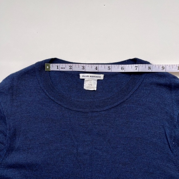 Club Monaco Crew Neck Navy Blue Sweater. Size Large - Picture 12 of 12
